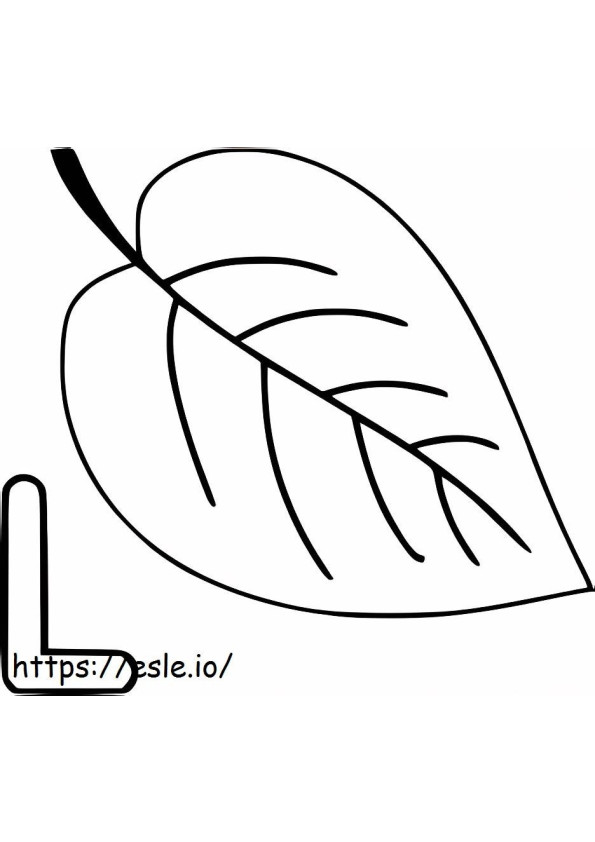 Letter L And A Big Leaf coloring page
