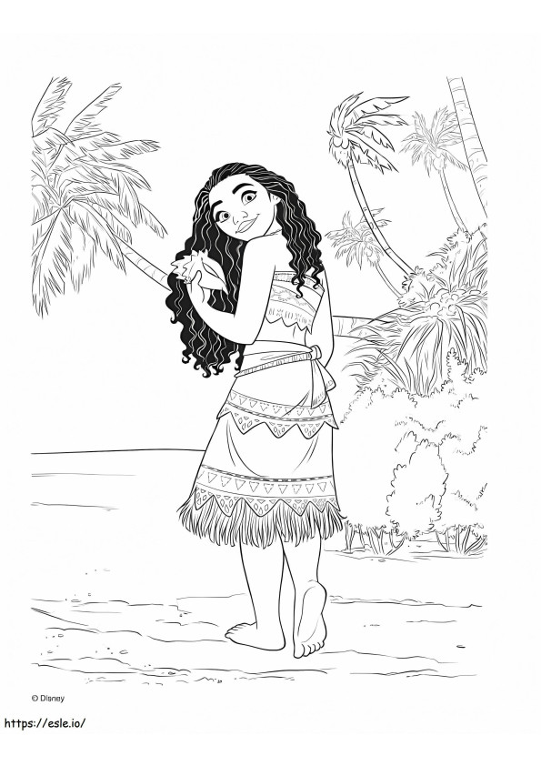 Moana On The Beach coloring page