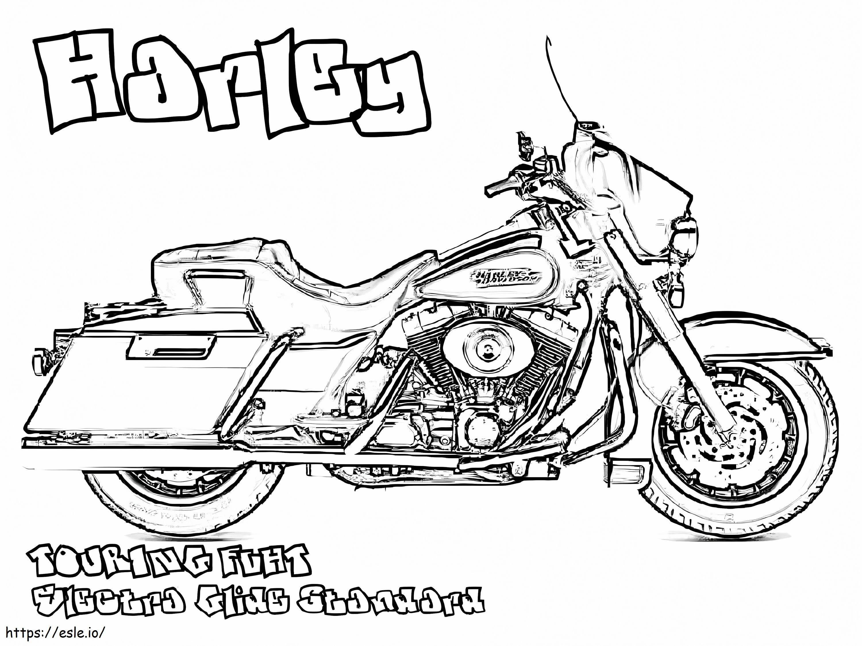 Harley Davidson la culoare de colorat