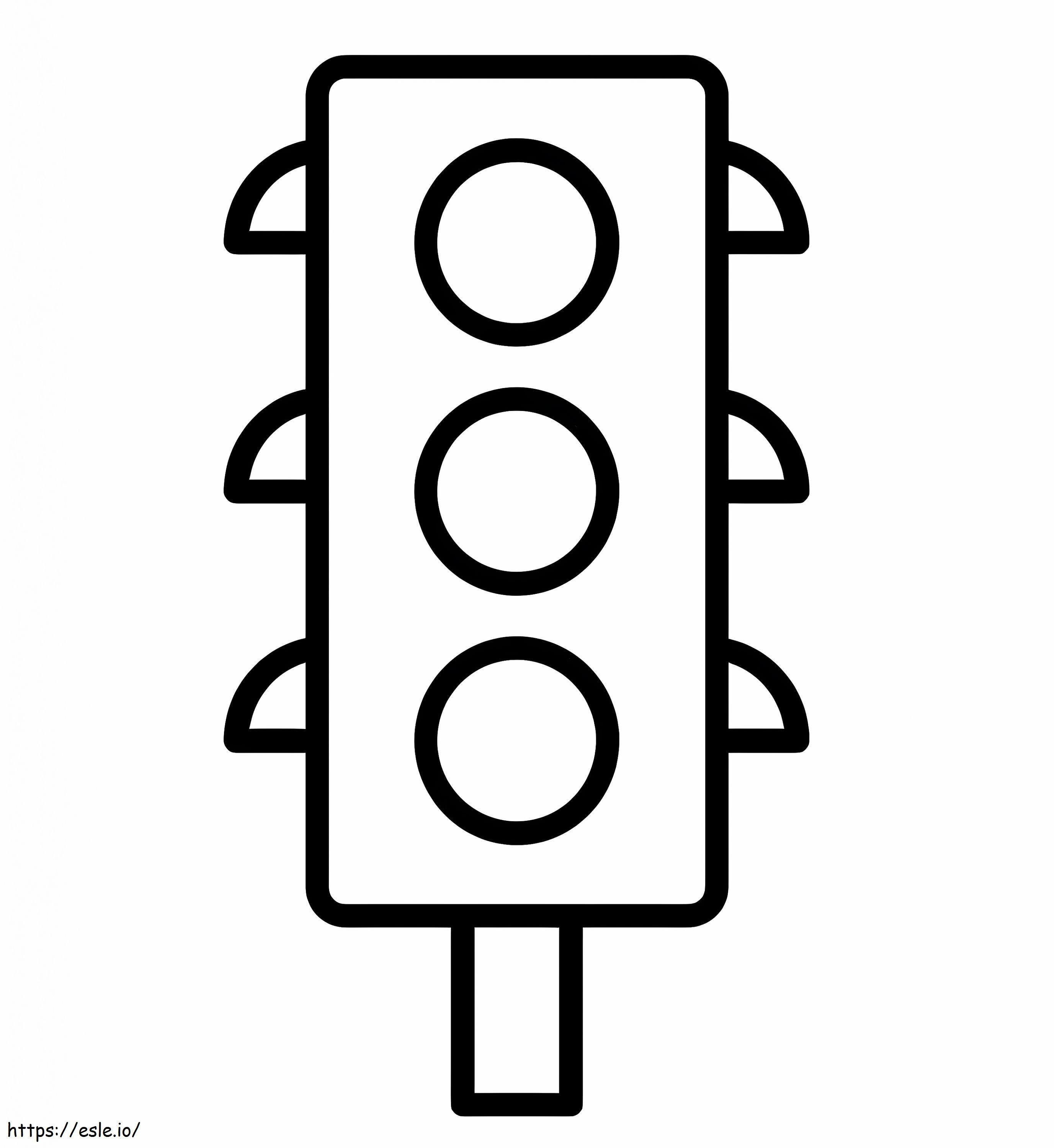 Easy Traffic Light To Color coloring page