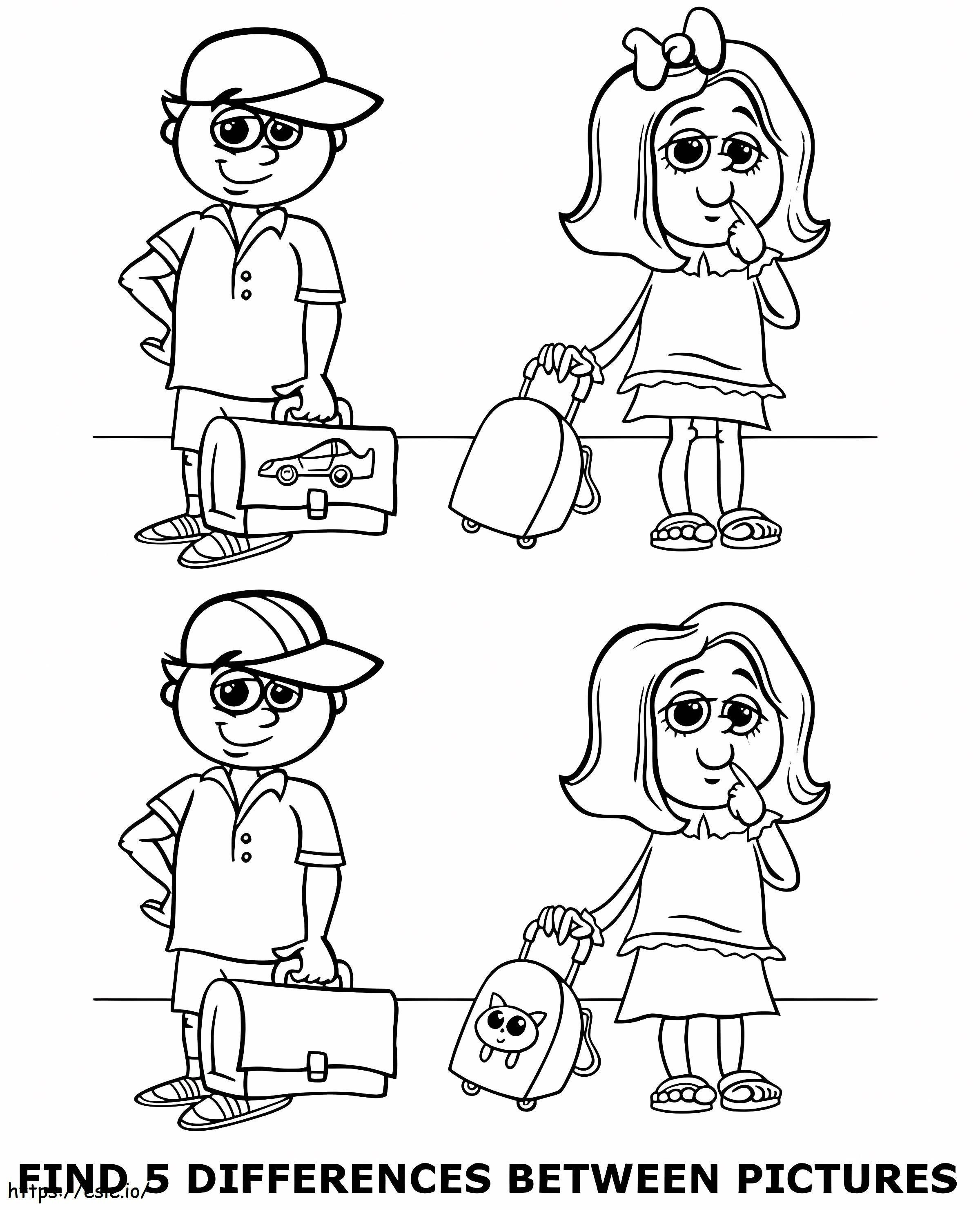 Find Five Differences coloring page
