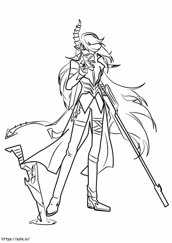 Demonio From Elsword coloring page