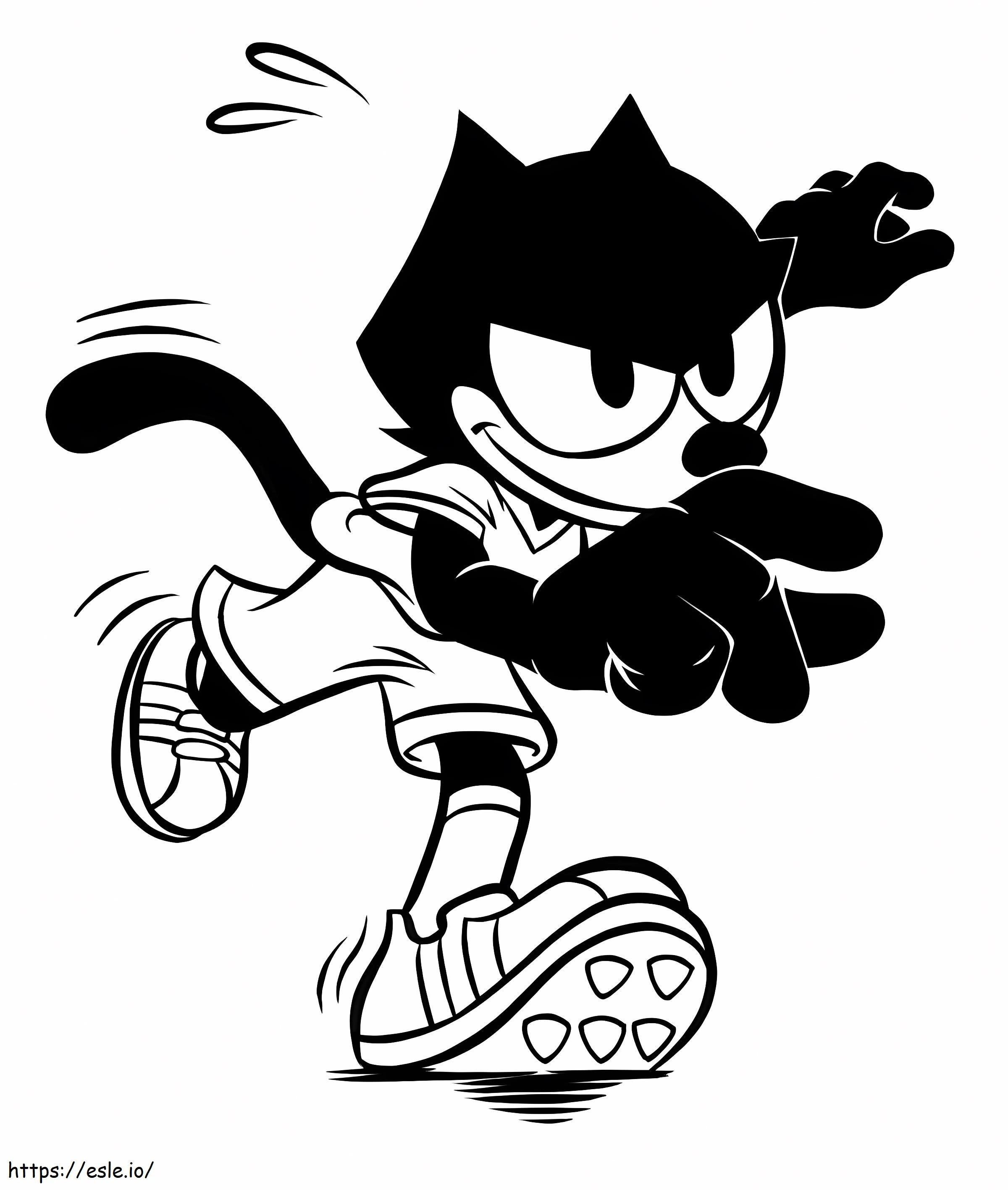 Felix The Cat Running coloring page