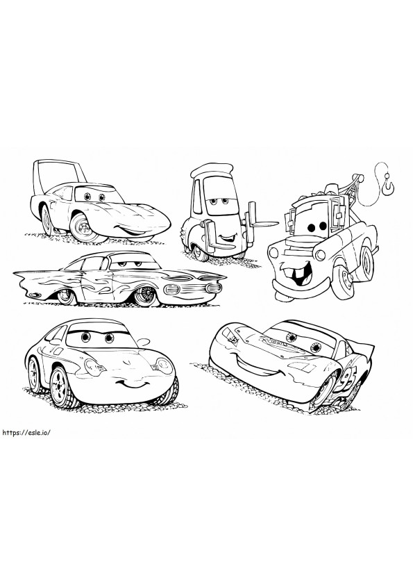 Car Characters coloring page