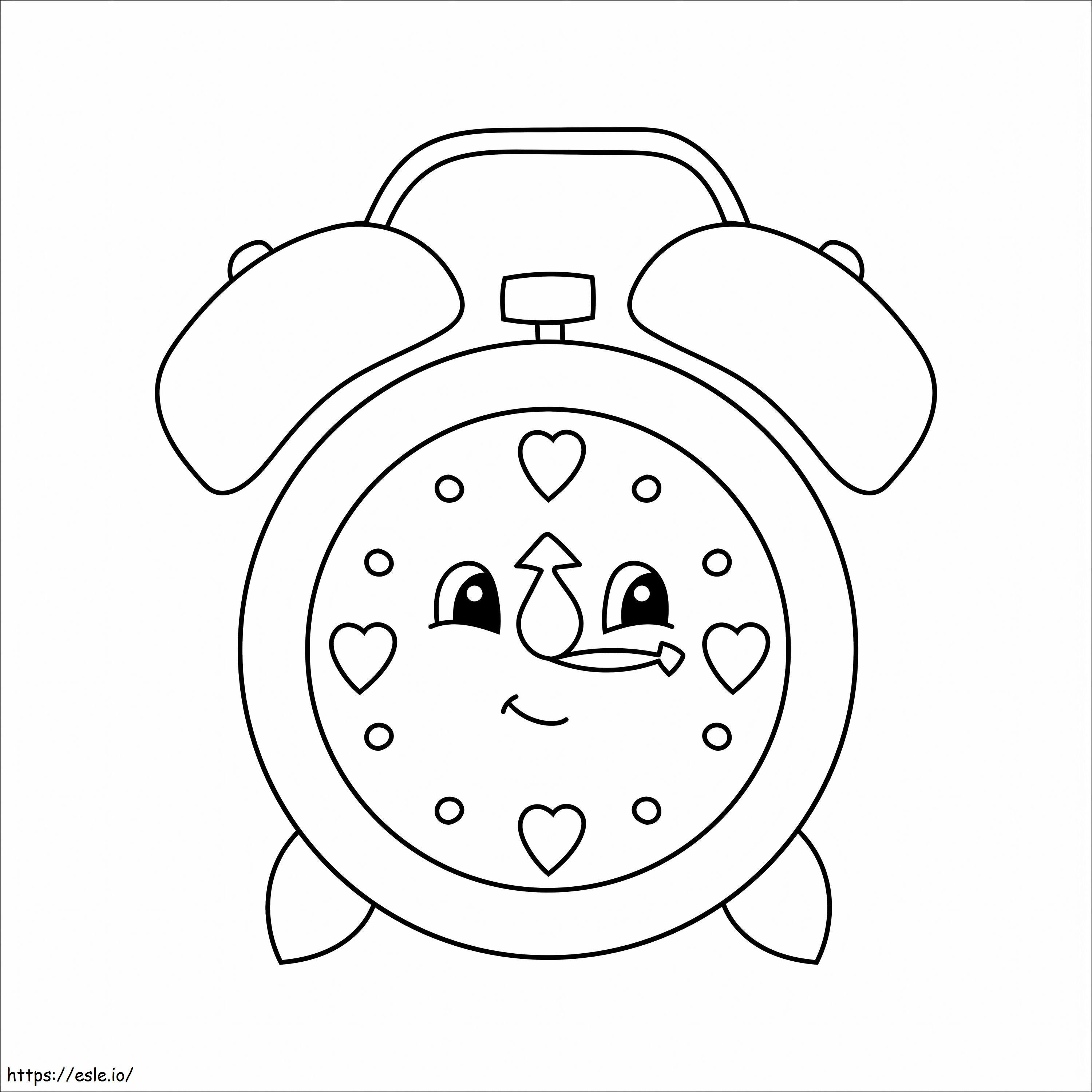 Smiling Cartoon Clock coloring page