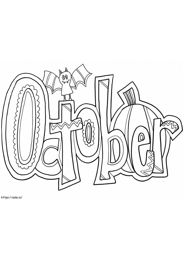 Welcome October coloring page