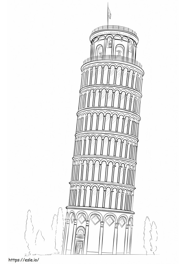 Eğik Pisa kulesi boyama