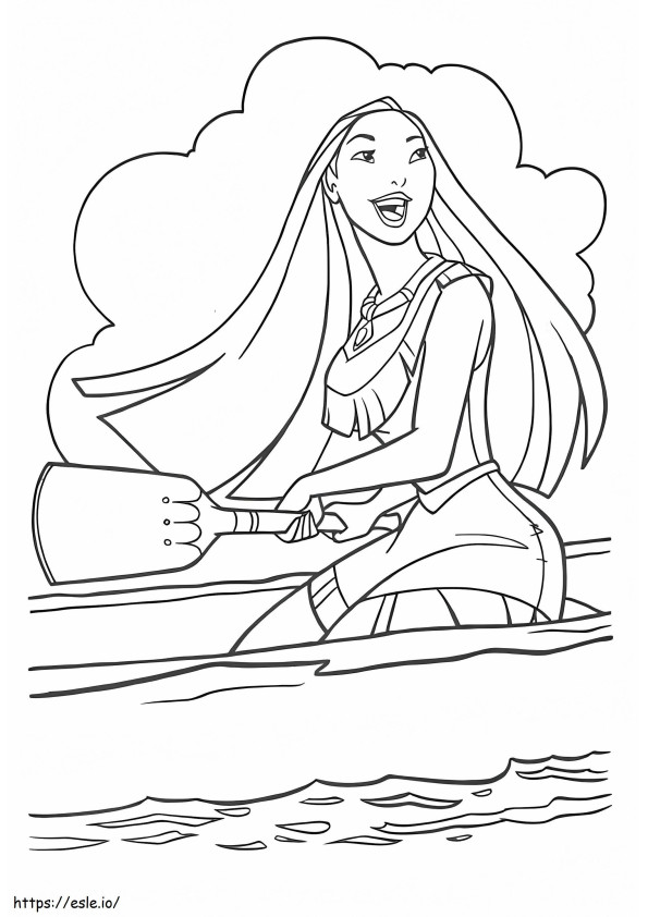 1561796154 Pocahontas Rowing A4 coloring page
