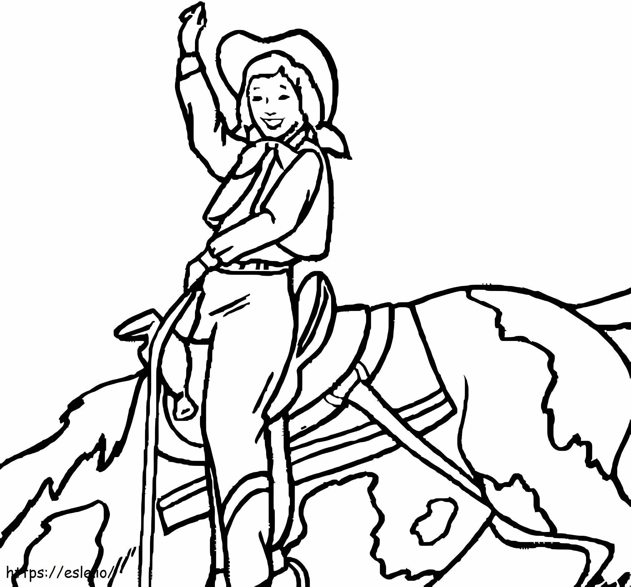 Free Cowgirl coloring page