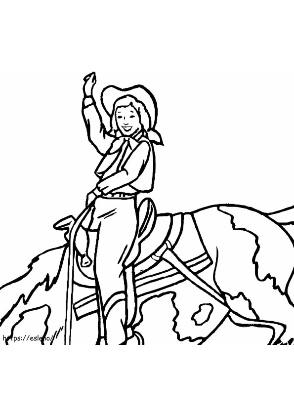 Free Cowgirl coloring page