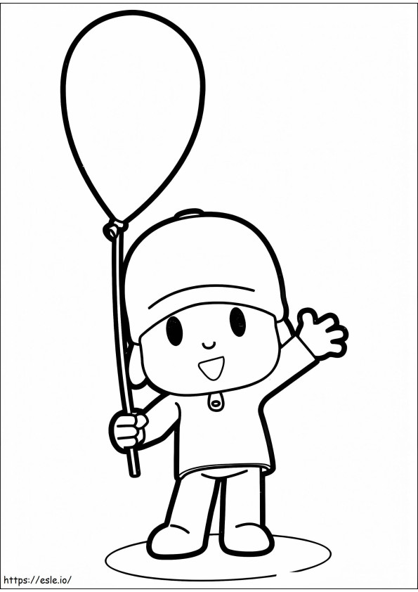 Pocoyo And Balloon coloring page