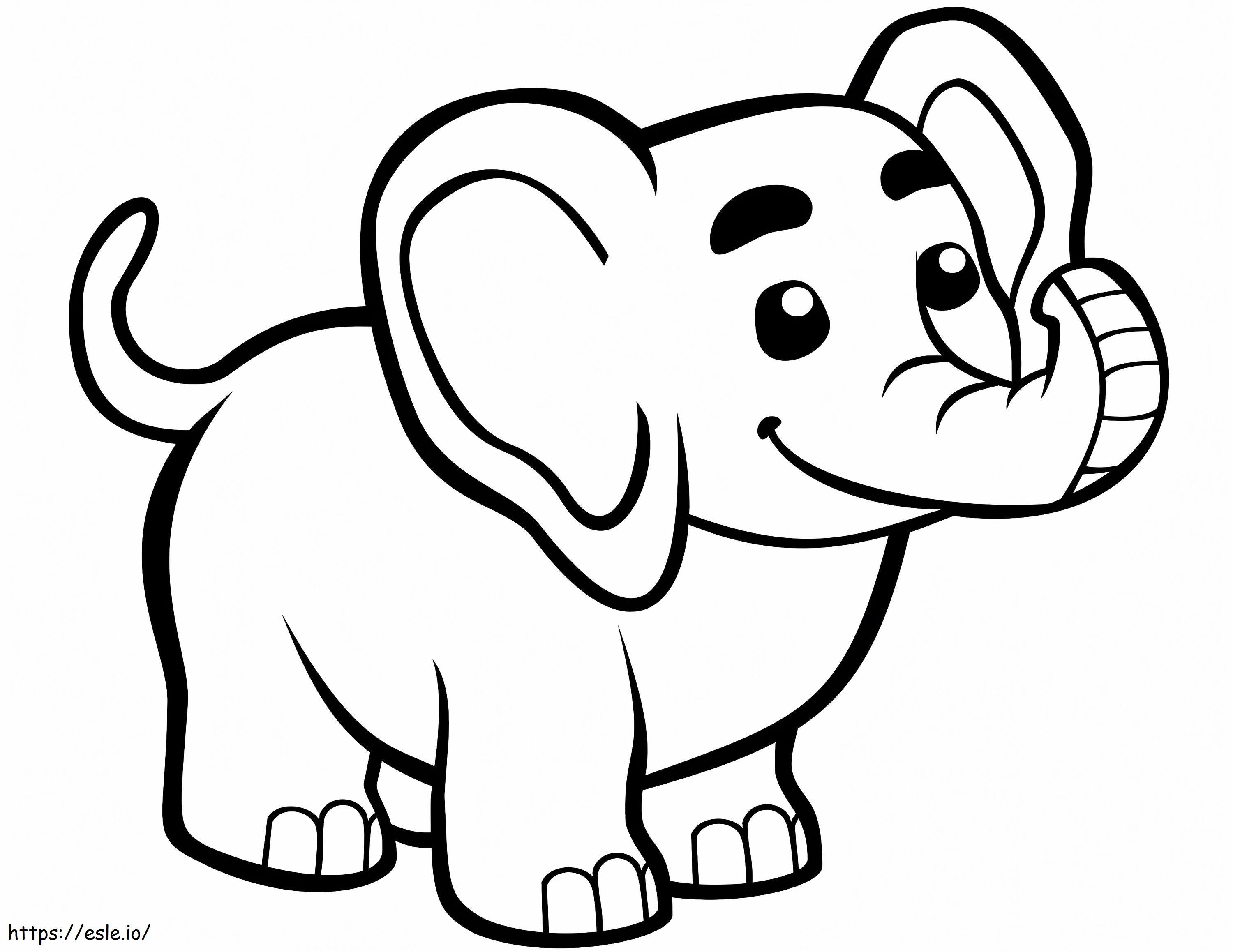 微笑む象の赤ちゃん ぬりえ - 塗り絵