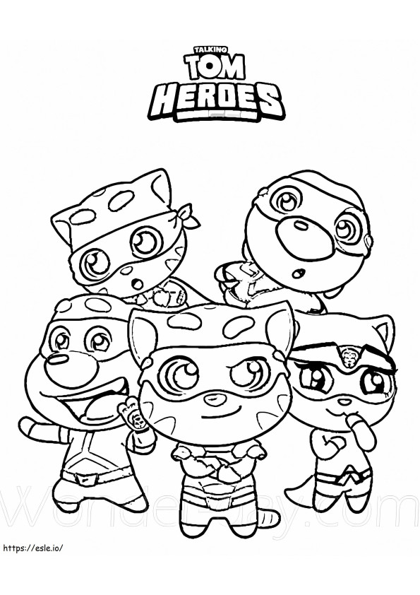 Personagens de Talking Tom Heroes para colorir