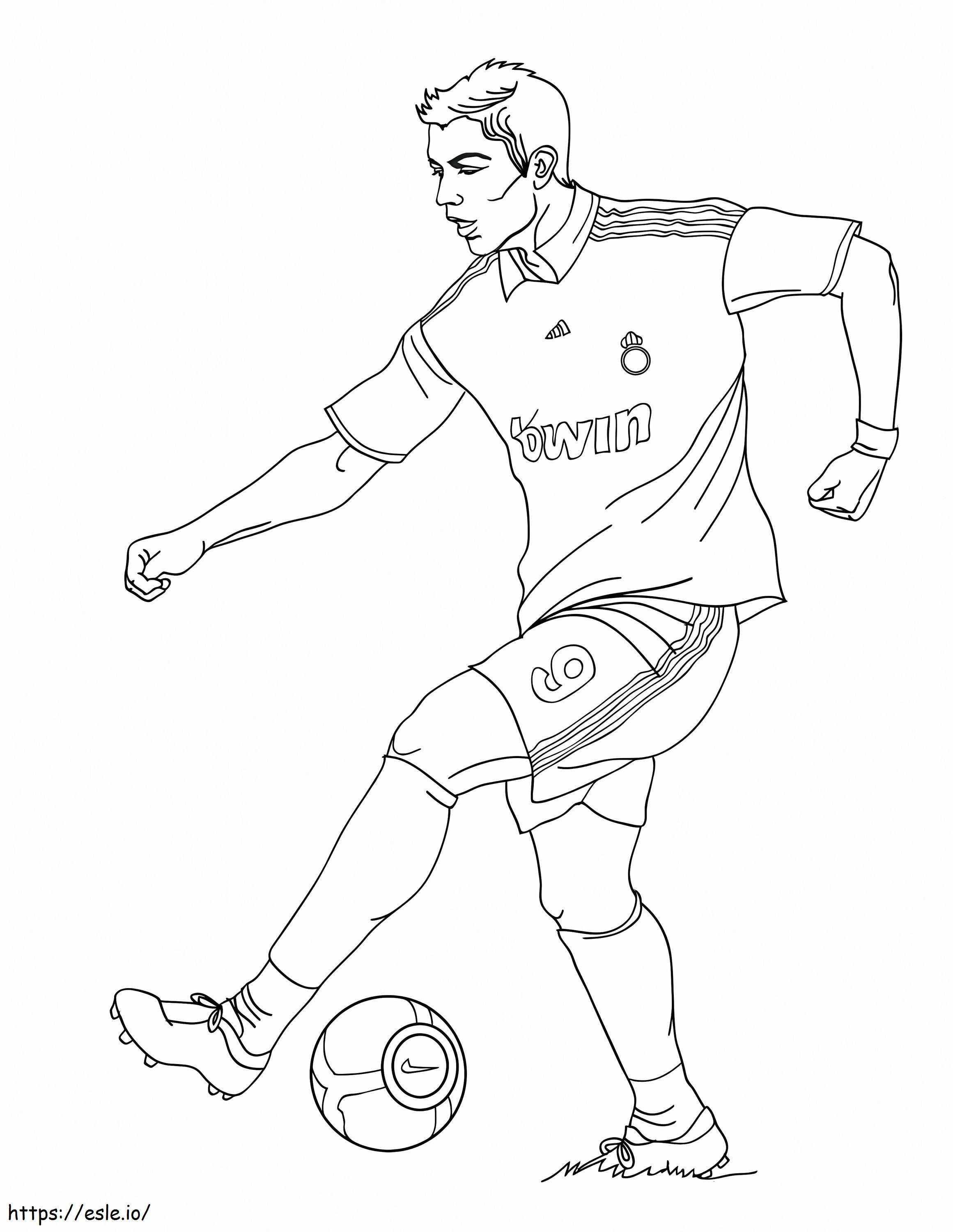 Cristiano Ronaldo joga futebol para colorir