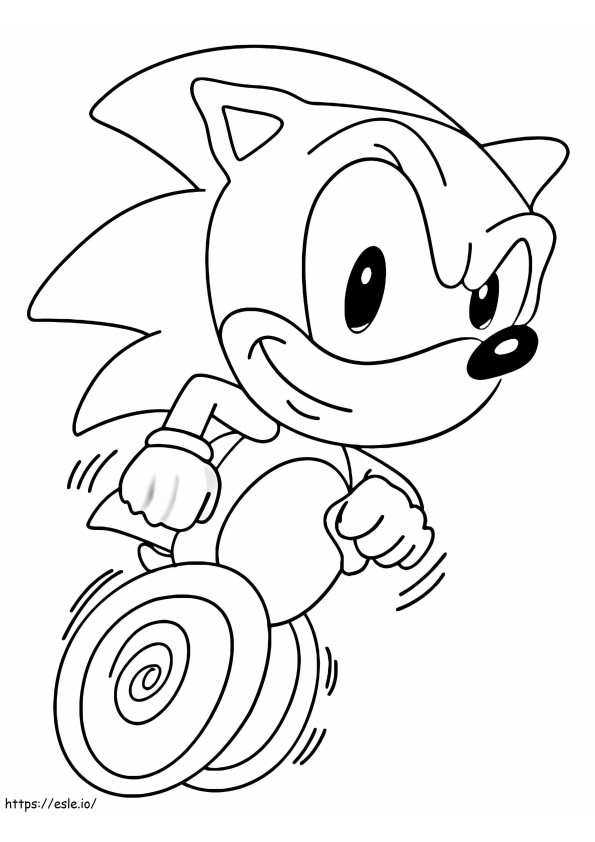 Coloriage Sonic fonctionne vite à imprimer dessin