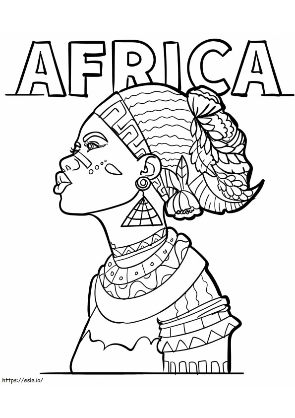 Nyomtatható afrikai nő kifestő