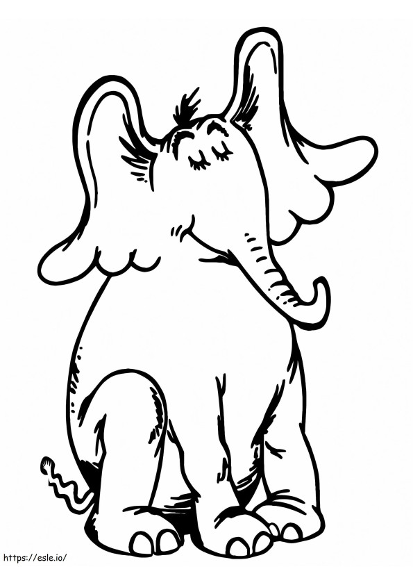 Horton Elefantti 1 värityskuva