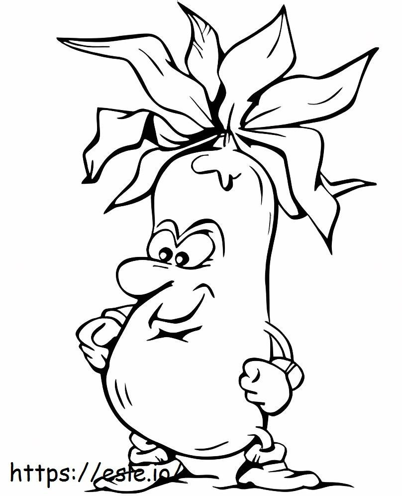 Cartoon Eggplant Smiling coloring page