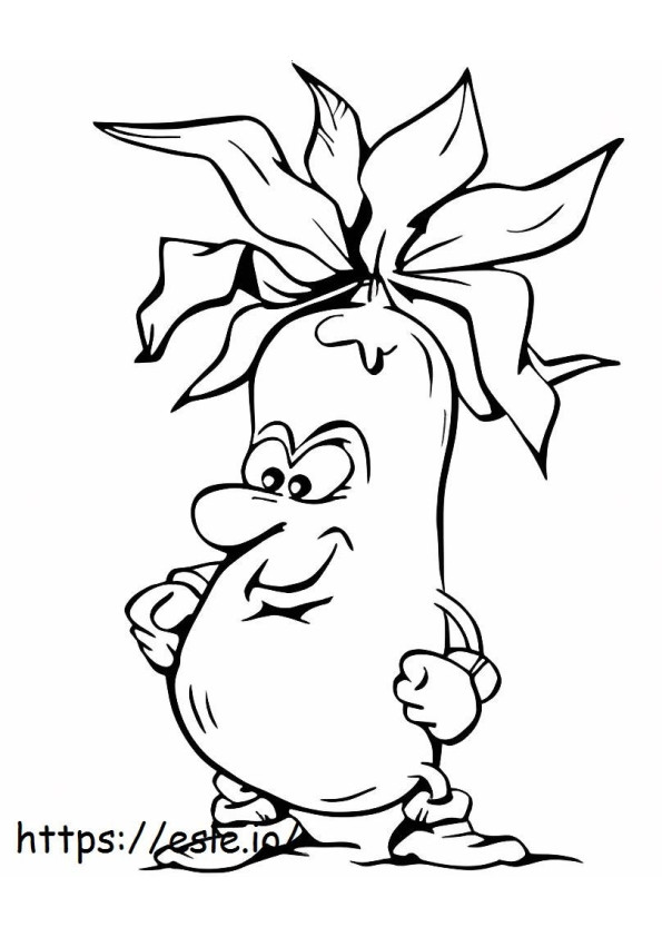 Gülümseyen karikatür patlıcan boyama