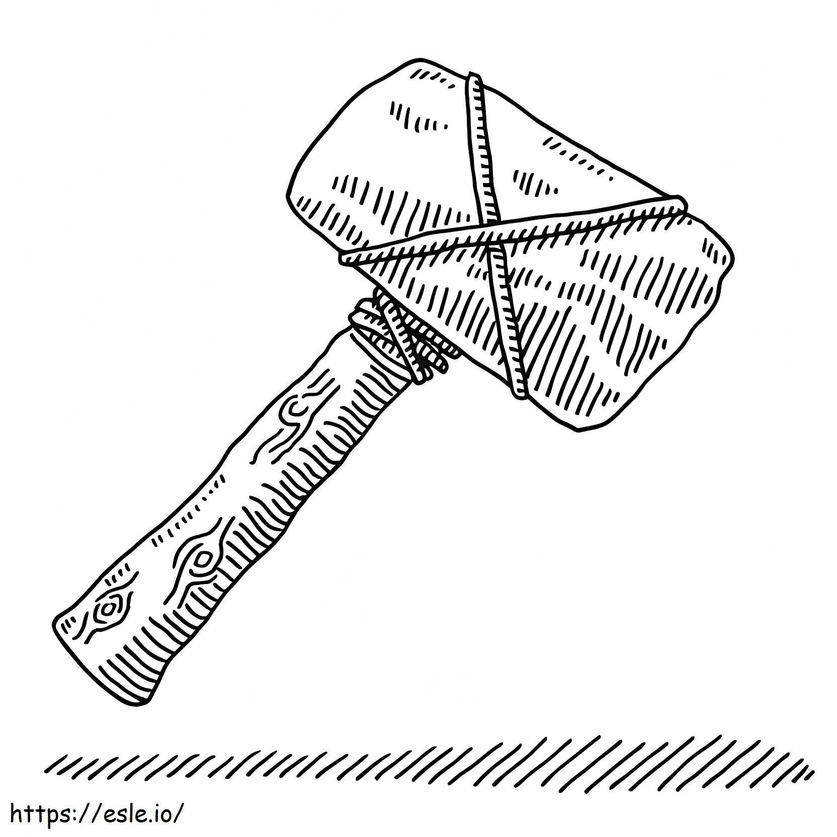 石器時代のツールハンマー ぬりえ - 塗り絵