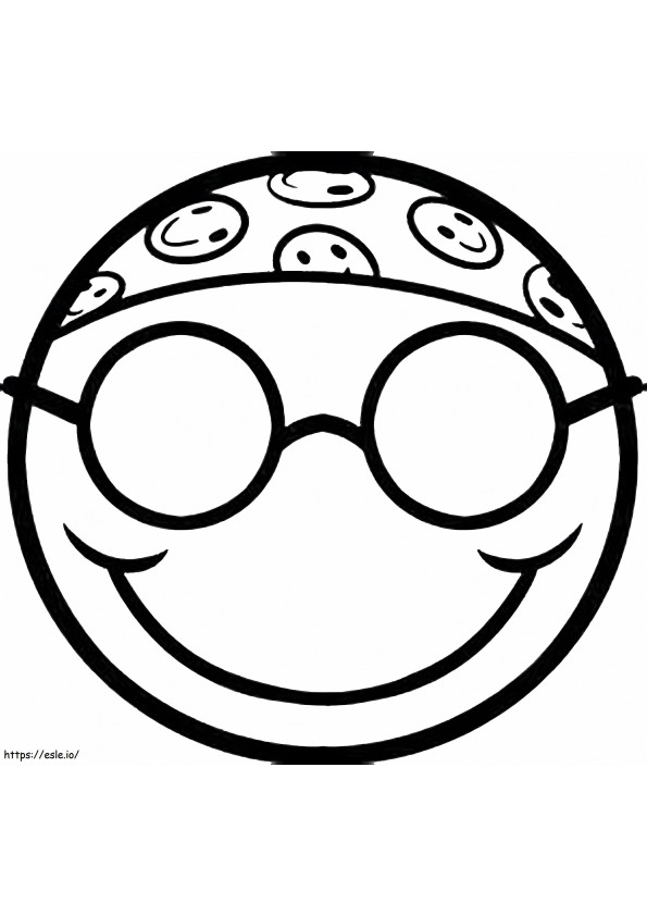 Coloriage Emoji souriant cool à imprimer dessin