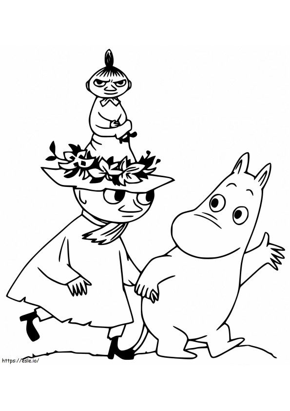 Moomintroll With Snufkin coloring page