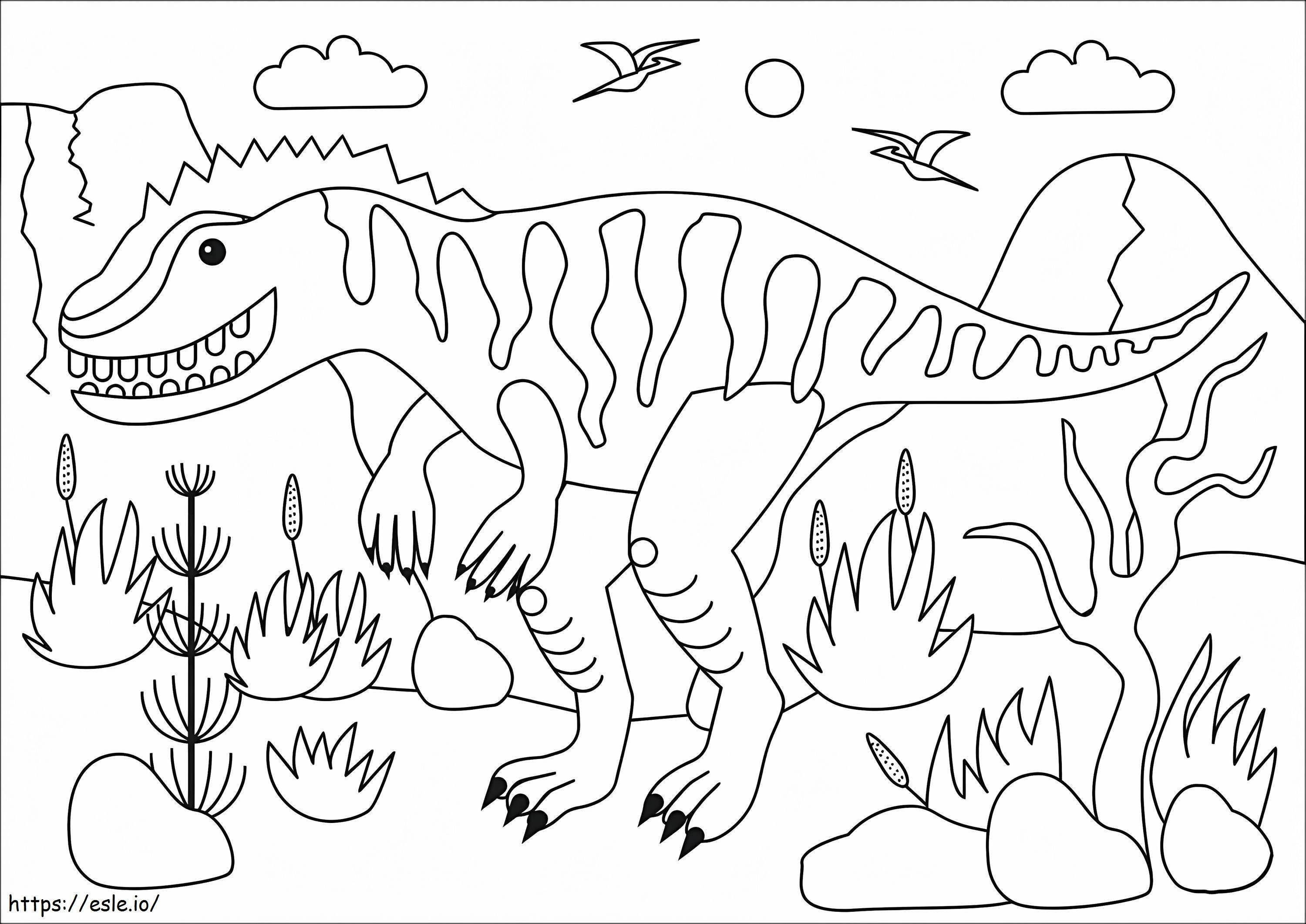 Giganotosaurio simple para colorear