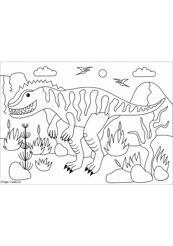 Simple Giganotosaurus coloring page