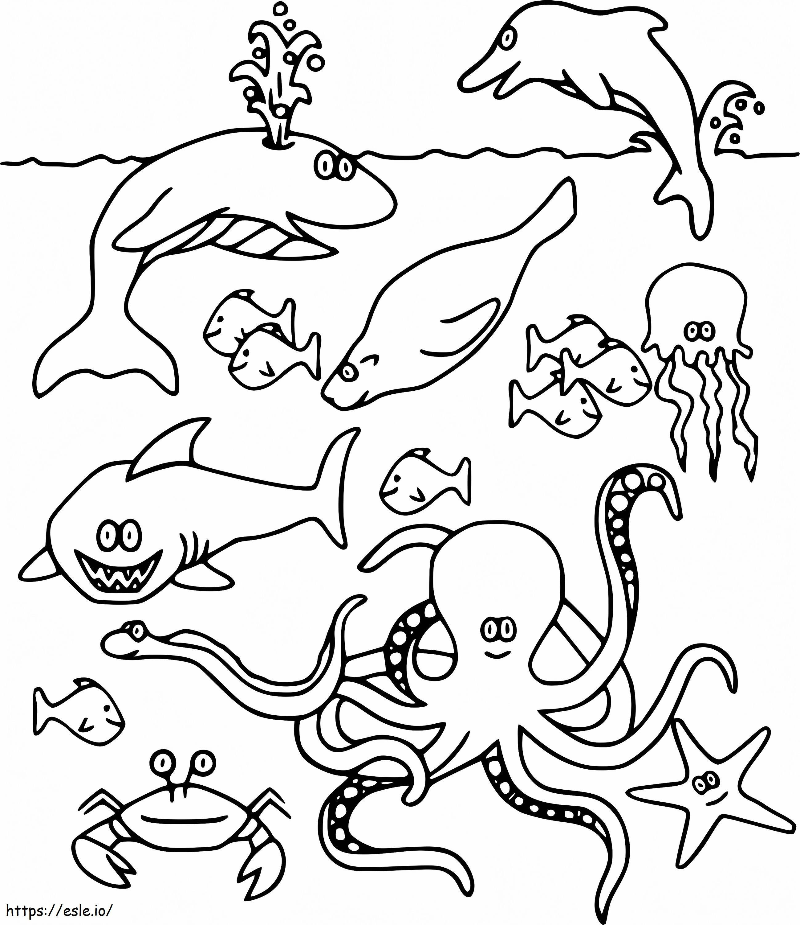 Coloriage La vie océanique à colorier à imprimer dessin