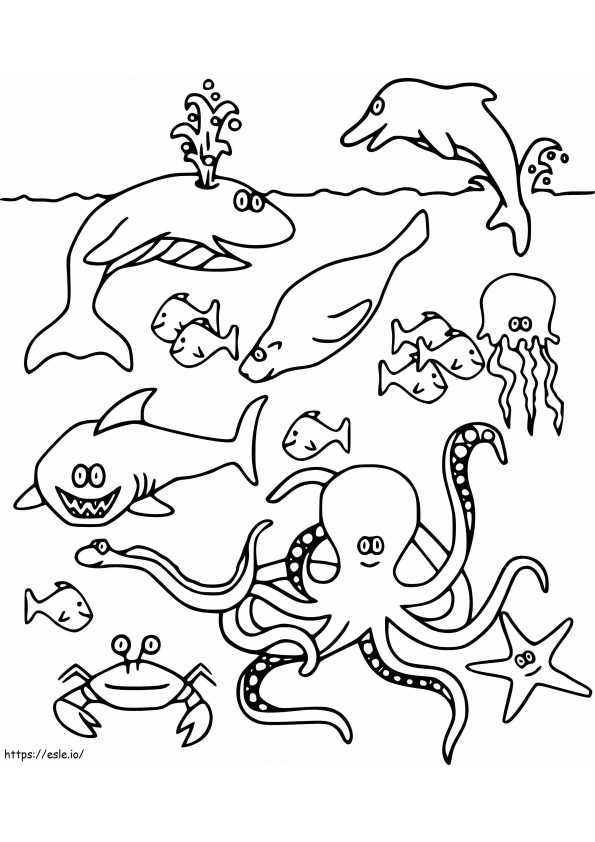 Coloriage La vie océanique à colorier à imprimer dessin