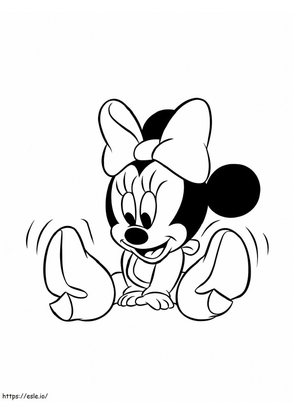 Coloriage Mignon bébé Disney Minnie à imprimer dessin