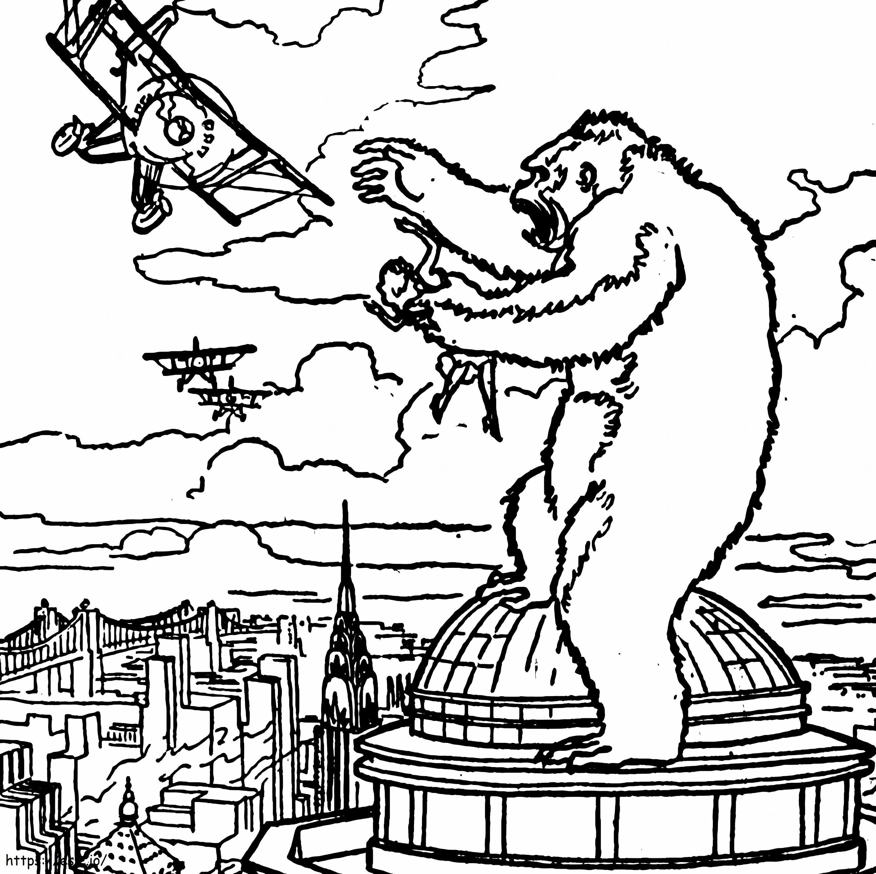 King Kong Berada di Gedung Parlemen Gambar Mewarnai