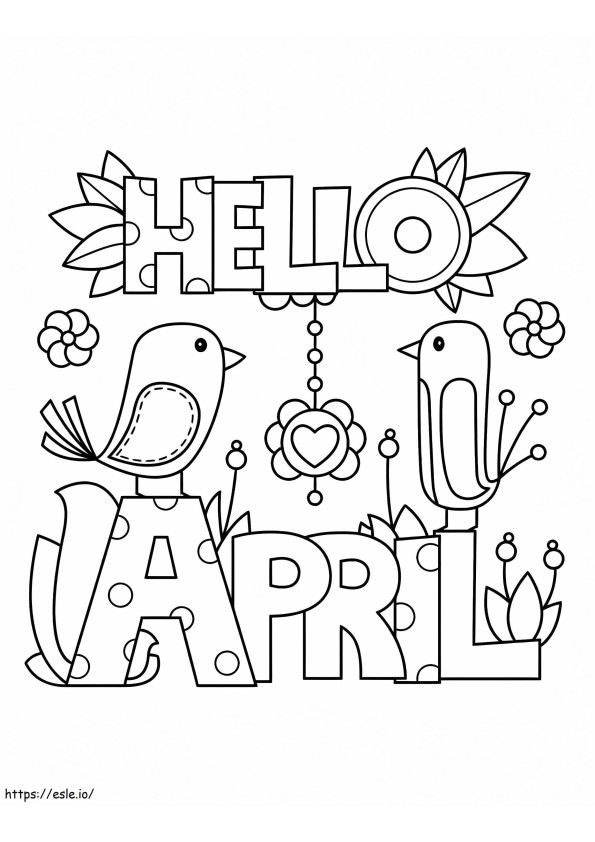 Simple Hello Spring coloring page
