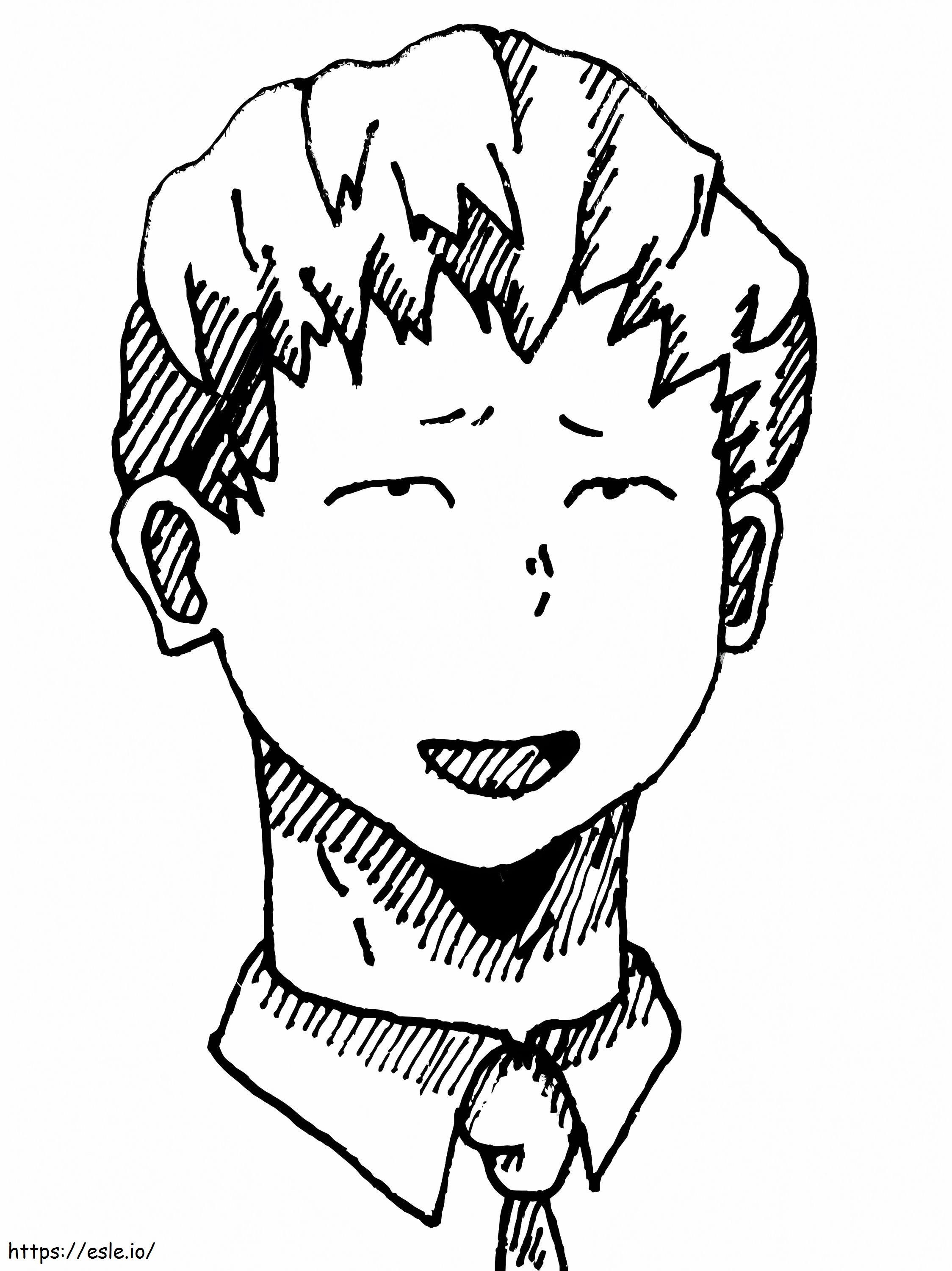 Cara de Mashirao Ojiro para colorear