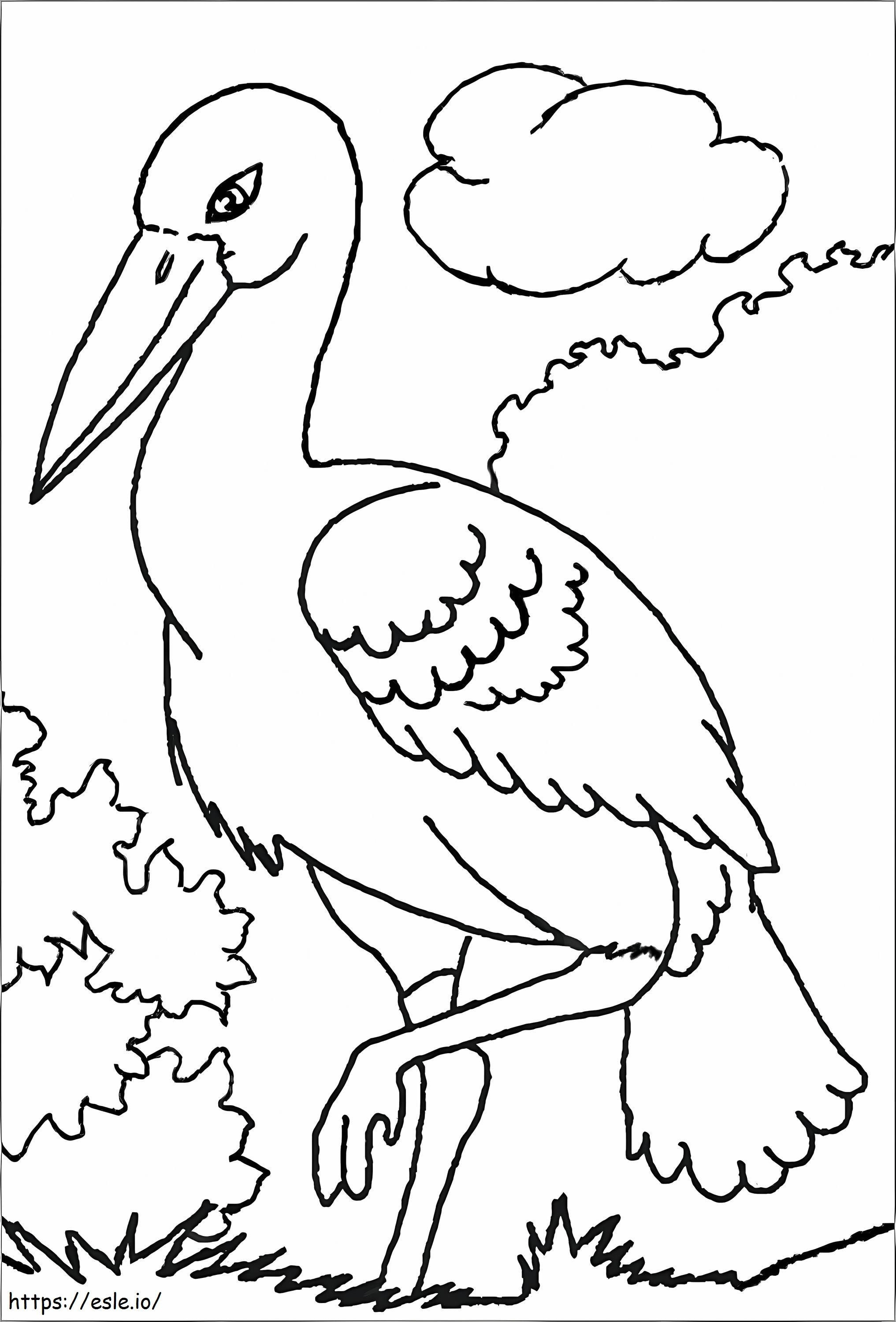 Fresh Stork coloring page