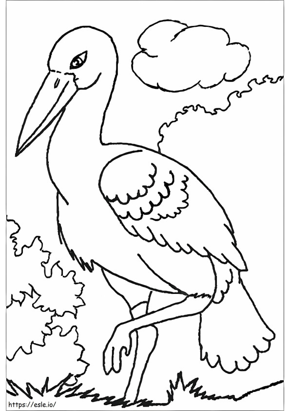 Coloriage Cigogne fraîche à imprimer dessin