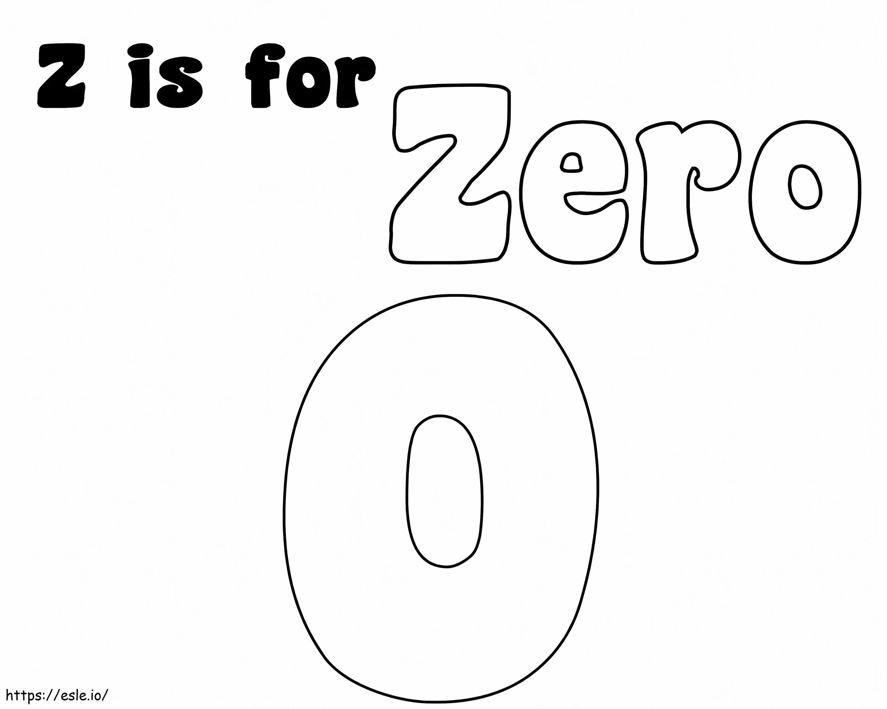 Coloriage Zéro lettre Z à imprimer dessin