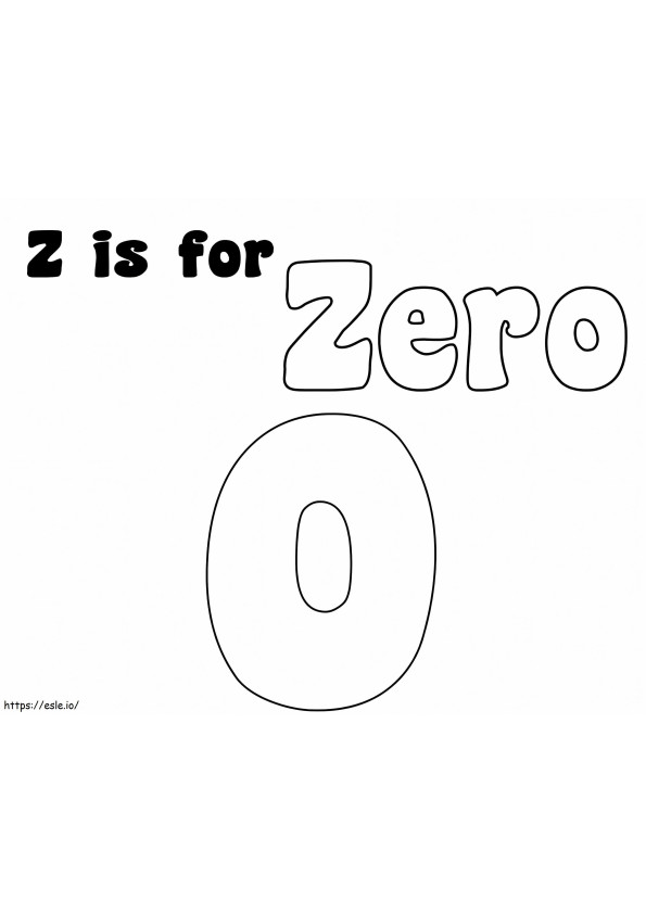 Zero Letter Z coloring page