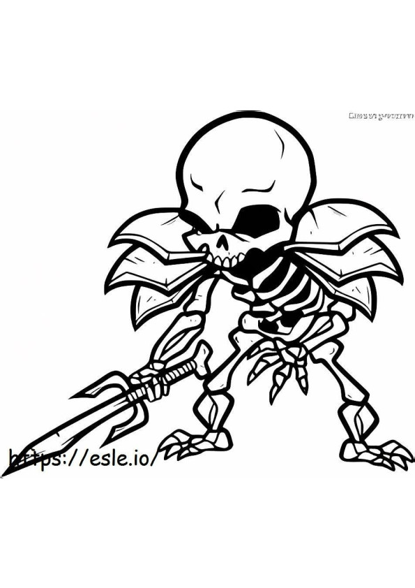 Skelett mit Schwert ausmalbilder