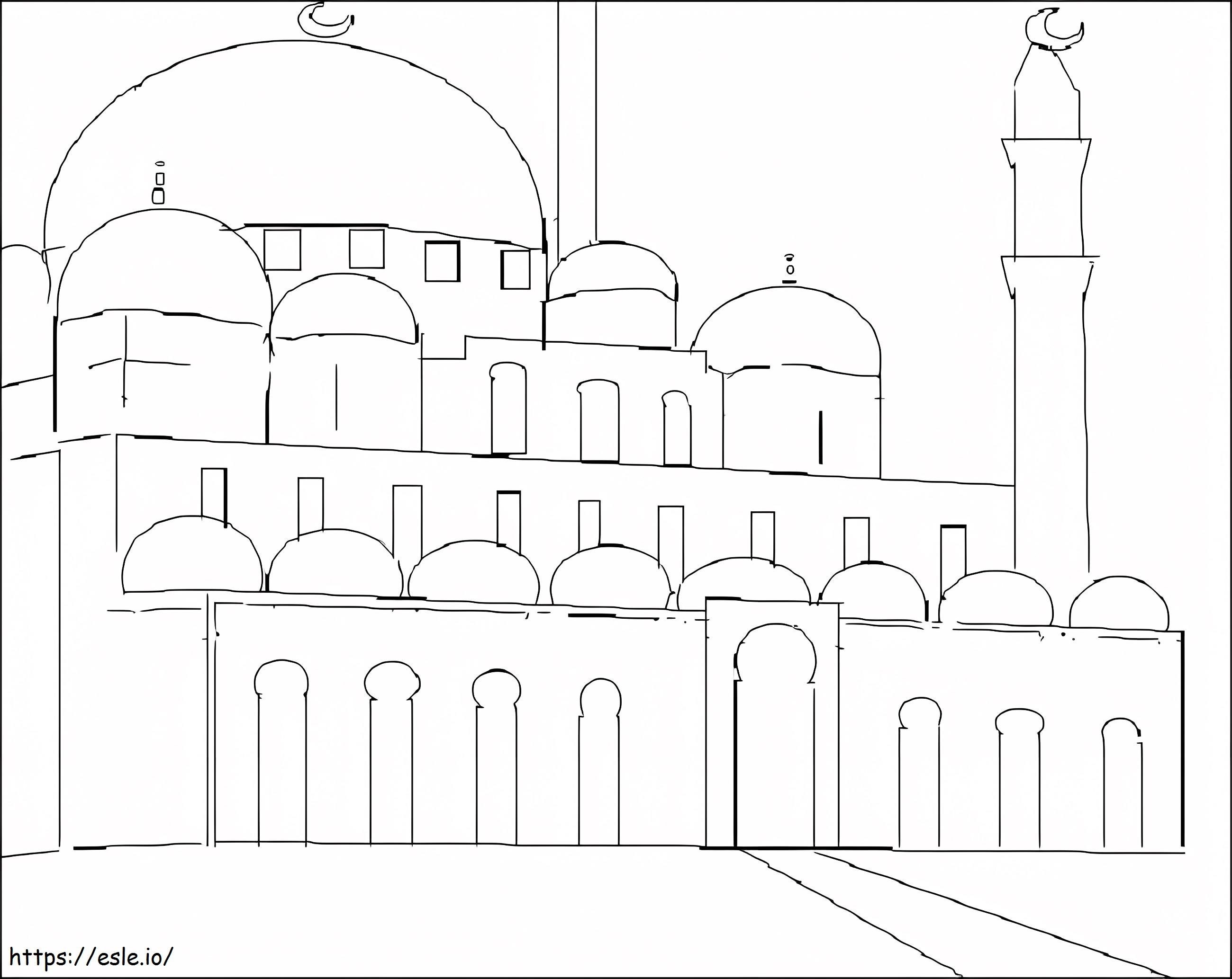 Mosque Free Printable coloring page