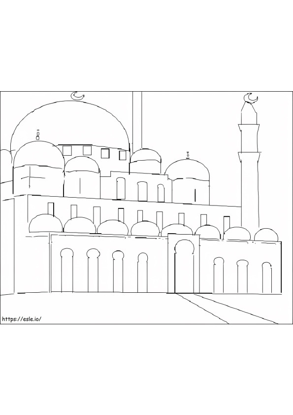 Mosque Free Printable coloring page