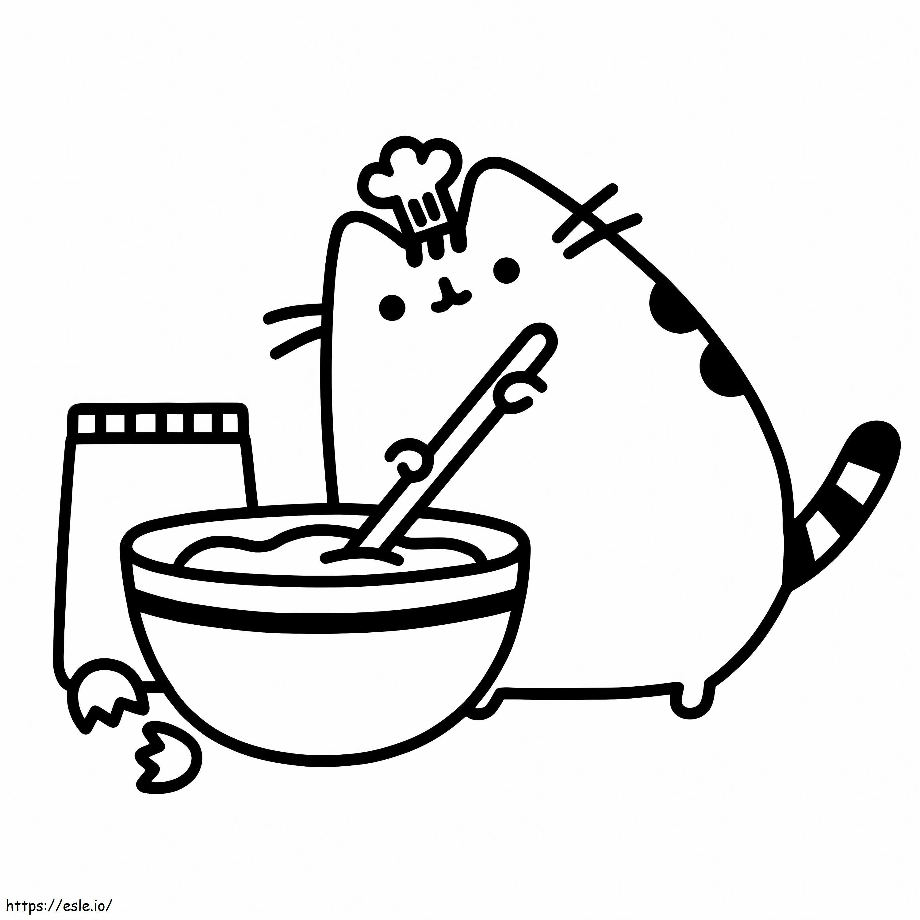 1541489425 Pusheen 0017 Cooking coloring page