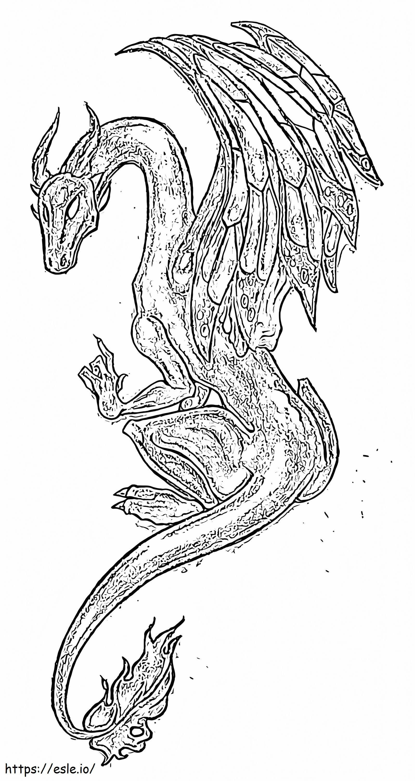 Hard Flying Dragon coloring page