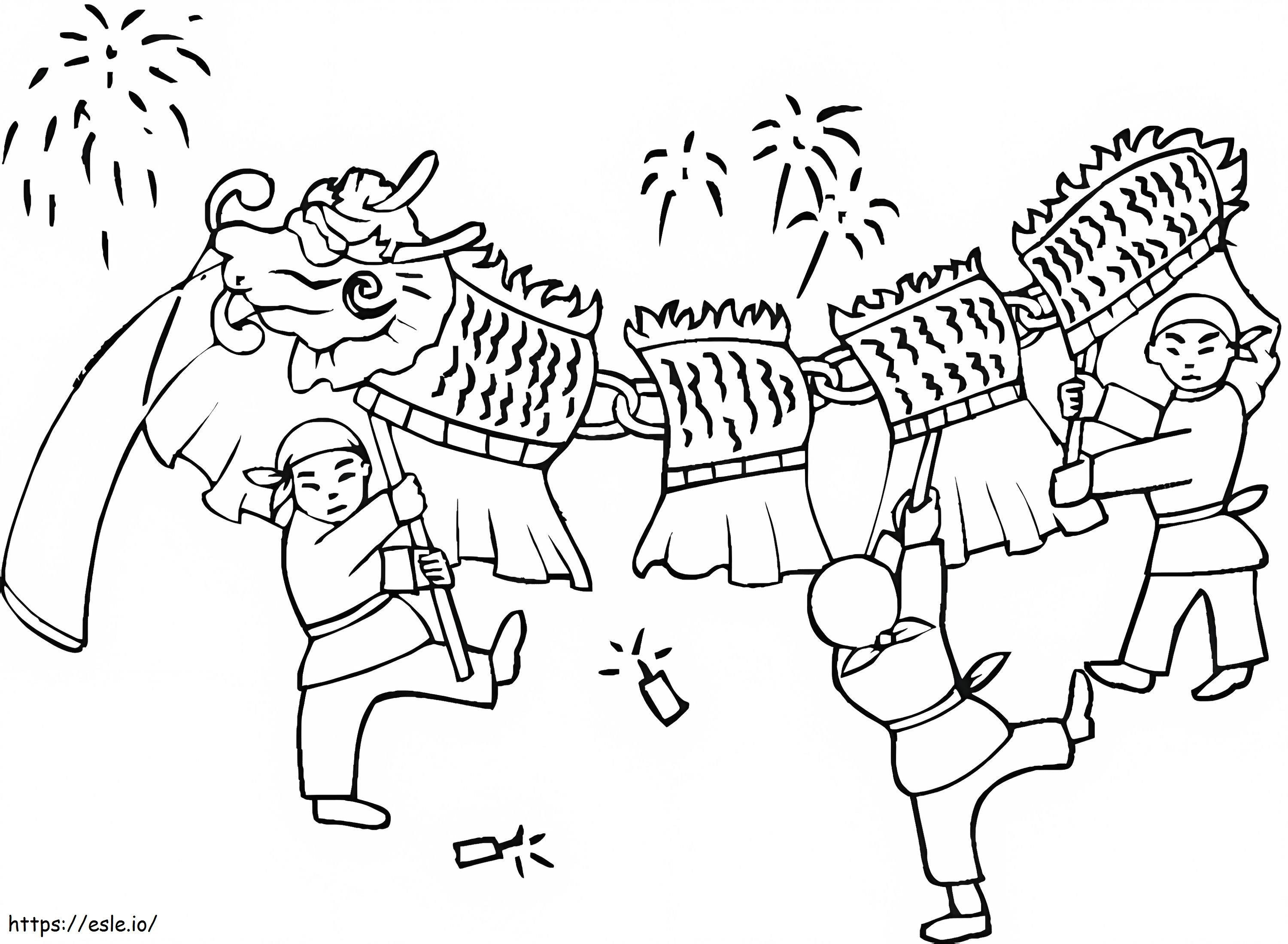 Coloriage Dragon chinois 3 à imprimer dessin