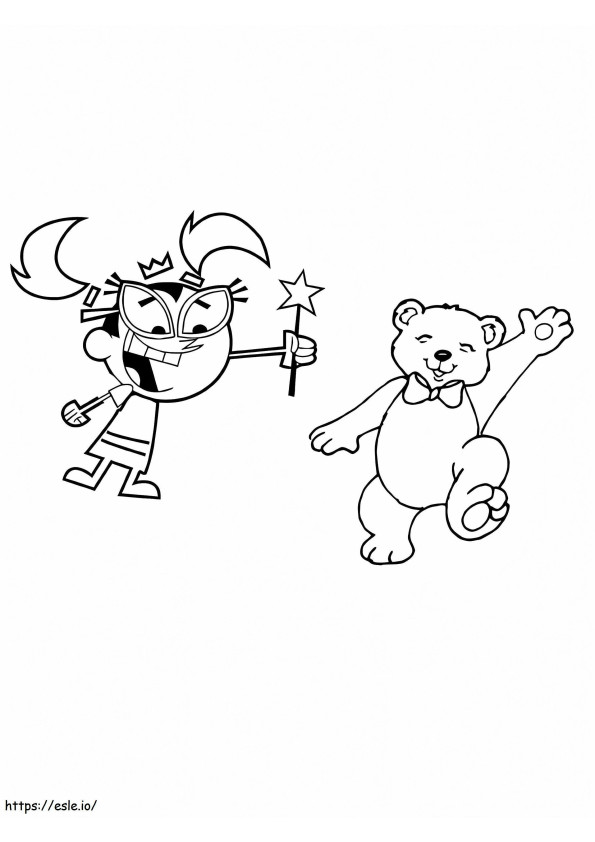 Os Padrinhos Mágicos Tootie e o Urso para colorir