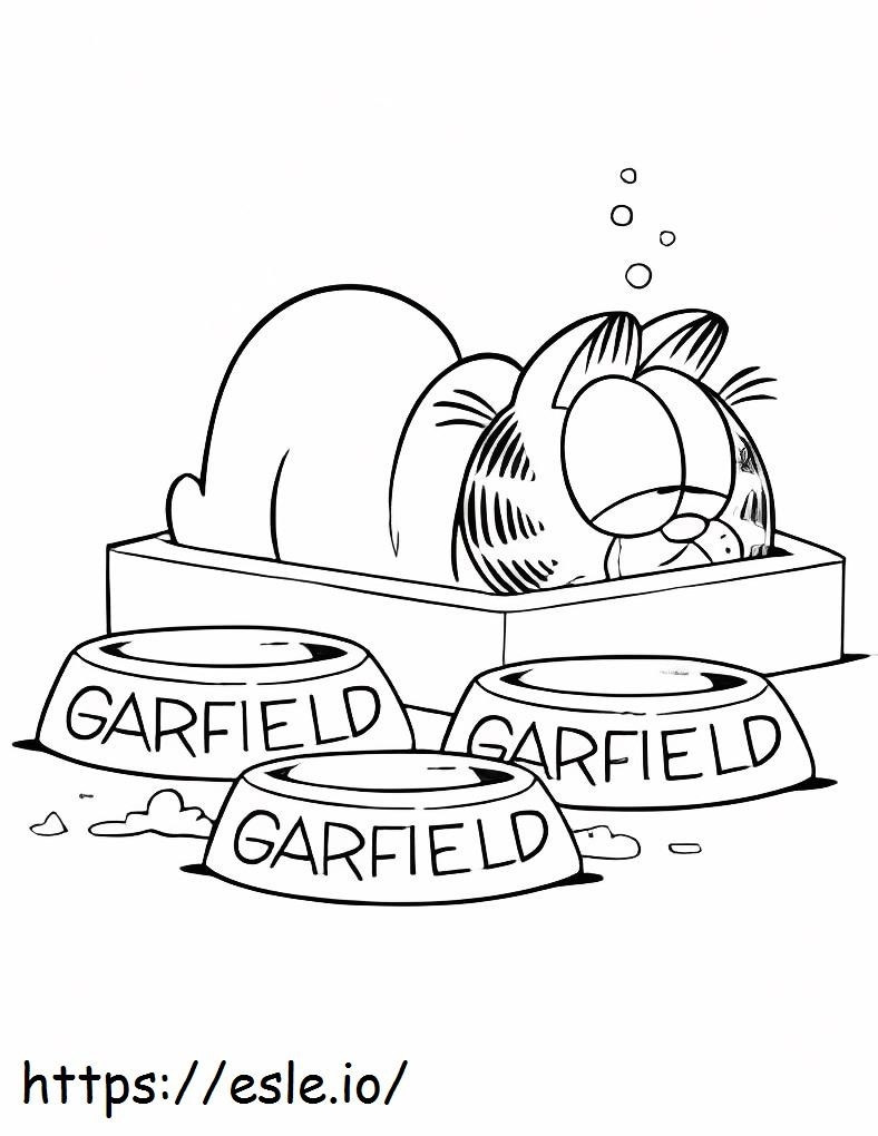 Coloriage Garfield endormi à imprimer dessin