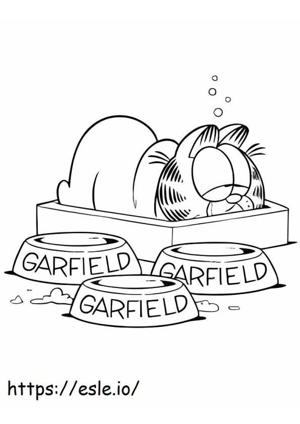 Garfield dormindo para colorir