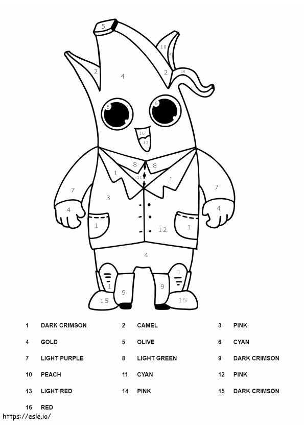 Peely Fortnite Color By Number coloring page