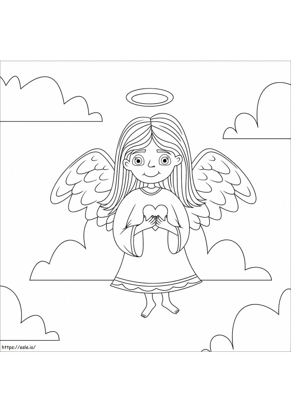 Christmas Angel Flying coloring page