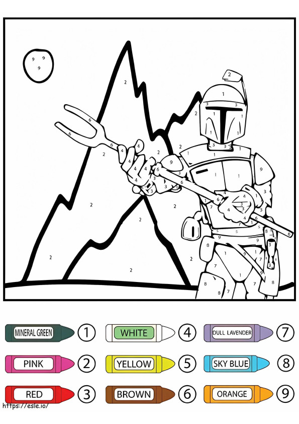 Das Mandalorianer-Star-Wars-Malen nach Zahlen ausmalbilder